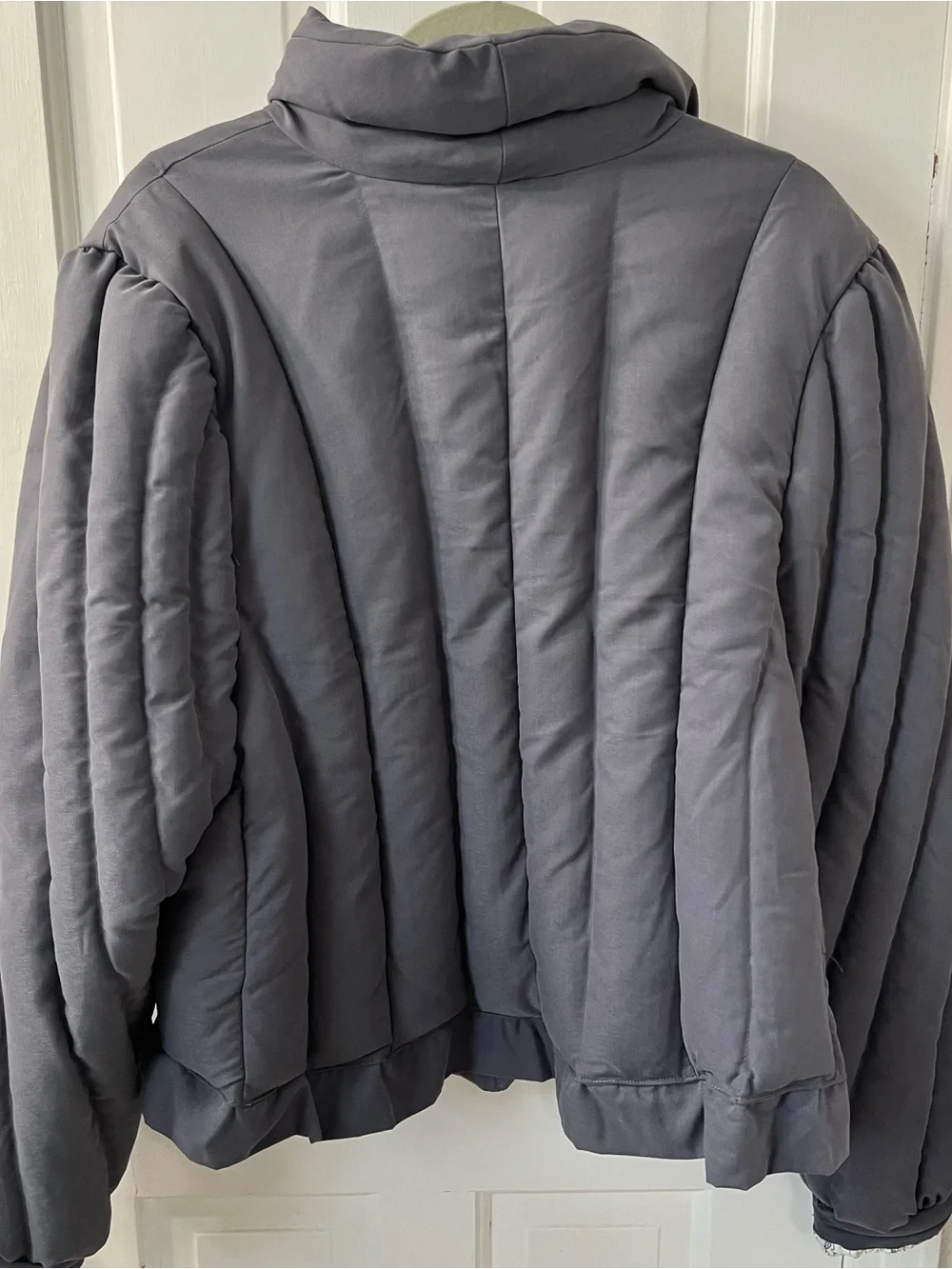 Free People Office Duvet Quilted Jacket Blazer Grey #gorpcore #streetwear. LG